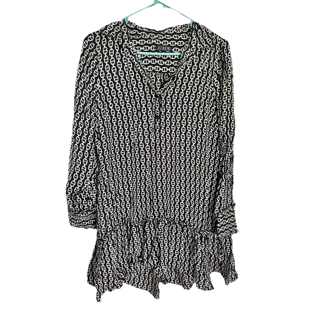 J.Crew Amelia Popover Shirtdress in Vintage Links Print, Size S Oversized